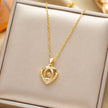 Fashion Dancing Love Necklace With Rhinestones Personality Creative Clavicle Chain Heart-shaped Necklace For Valentine's Day Gift