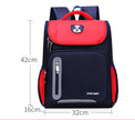 Kids Colour-Contrast Nylon School Backpack – Lightweight Children's Bag with Panda Patch (Blue, Red, Green)