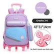 Portable Burden Alleviation Bull Wheel Trolley Schoolbag Bookbag for Boy and Girl