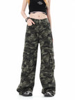 Camouflage Multi Pocket Workwear Baggy Jeans Pant For Men And Women Lazy High Street Straight Tube