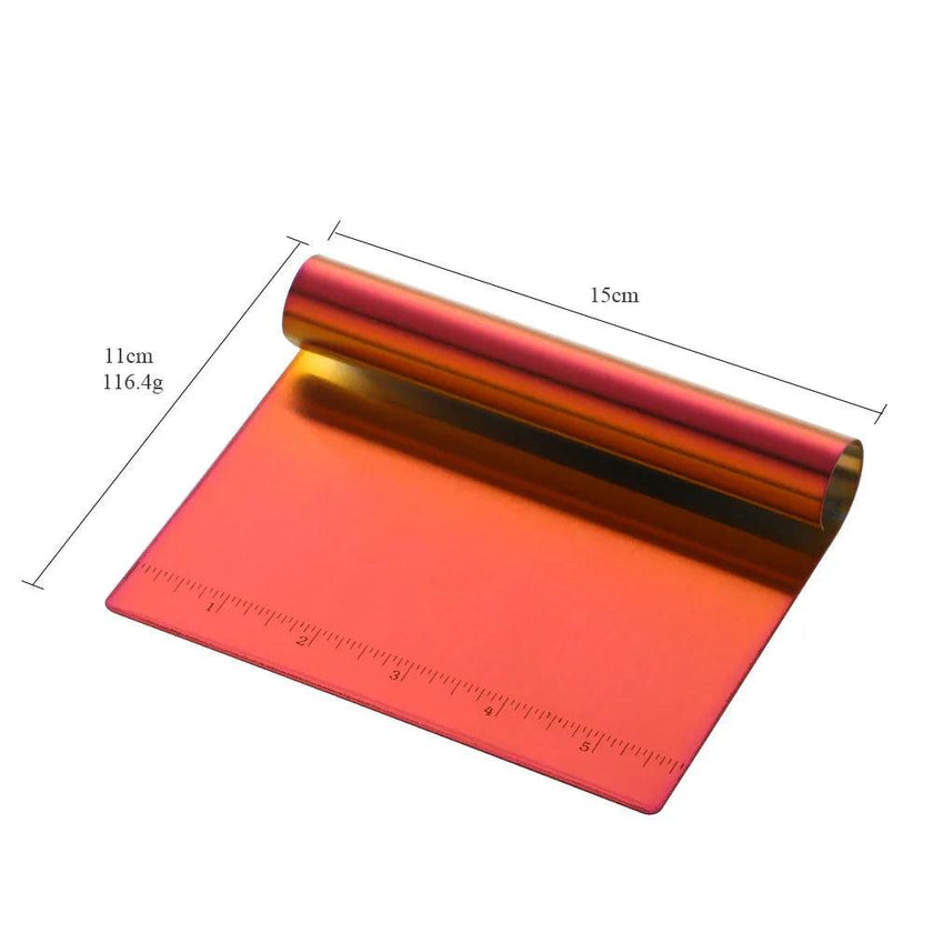 Stainless Steel Scraping Panel With Scale Baking Tool Dough Cutting Board Scraping Powder Board Tagliolini Cutter