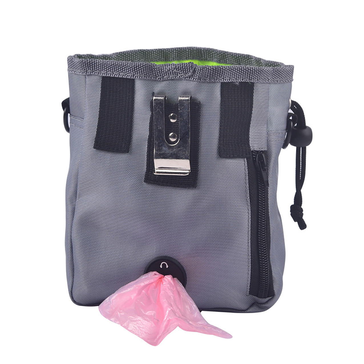 Portable Pet Treat Training Pouch – Clip-On Dog Snack Bag (Black / Gray)
