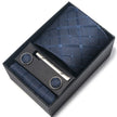 Men's Jacquard Woven Formal Tie Set – Rayon Arrow Necktie with Handkerchief, Tie Clip & Cufflinks | Canada & USA