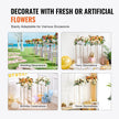 10PCS 31.5inch High Wedding Flower Stand, With Acrylic Laminate,Metal Vase Column Geometric Centerpiece Stands, Gold Rectangular Floral Display Rack For Events Reception, Party Decoration