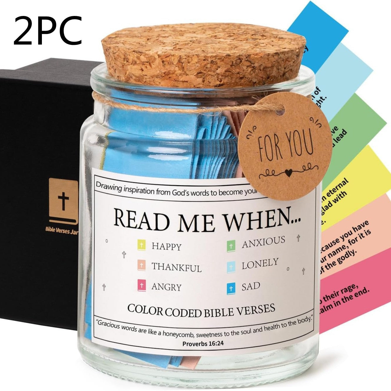 Bible Verses In A Jar – 90 Scripture Cards Glass Jar (Colours A, B, C)