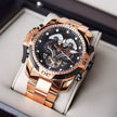 REEF TIGER Designer Sport Mens Watch Rose Gold Date Day Complicated Mechanical Bracelet Watch RGA3503
