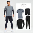 Fitness apparel - Quick Drying Workout clothes for men 4pcs Gym set wear