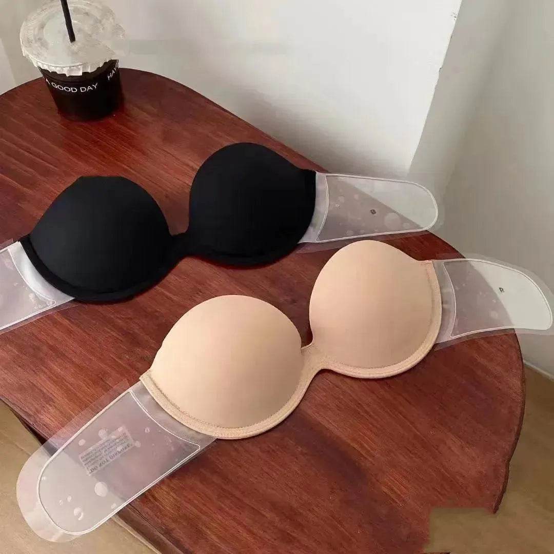 Strapless Bra Beauty Back Chest Stick on bra Push Up Invisible Non-slip Underwear Low back bra