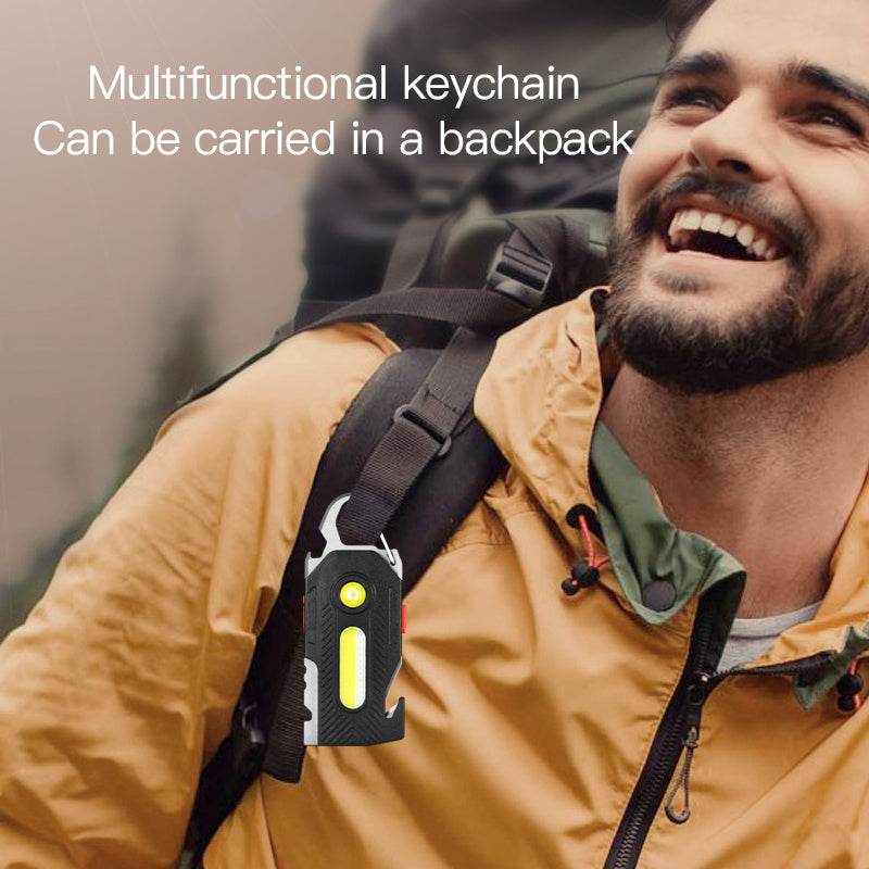 Multifunctional Charging Emergency Light Convenient Keychain Work Light COB High Bright Light Outdoor Camping LED Light