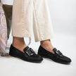 Women's Square Button Slip-On Flat Loafers for Banquet and Everyday Wear