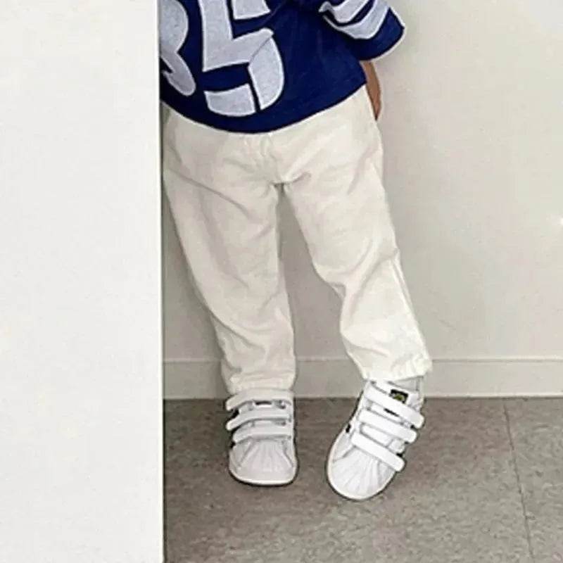 Children's Neutral New Simple Fashion Easy To Match Elastic Waist Casual Denim Trousers for kids
