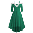 Women's Deep V Strapless Swing Off shoulder Christmas Costume Dress