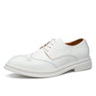 Men's White Pointed Toe Dress Shoes British Formal Business Lace-Up Leather Shoes Canada USA