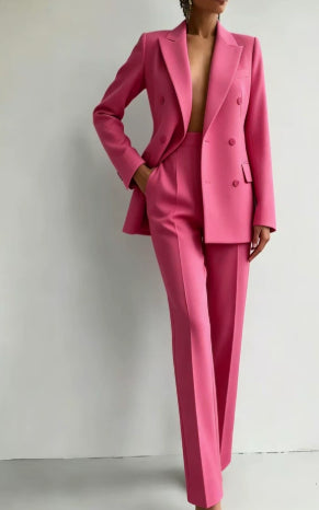 Women's Business Casual Suit Set – Long Sleeve Blazer & Slim Trousers | Canada & USA