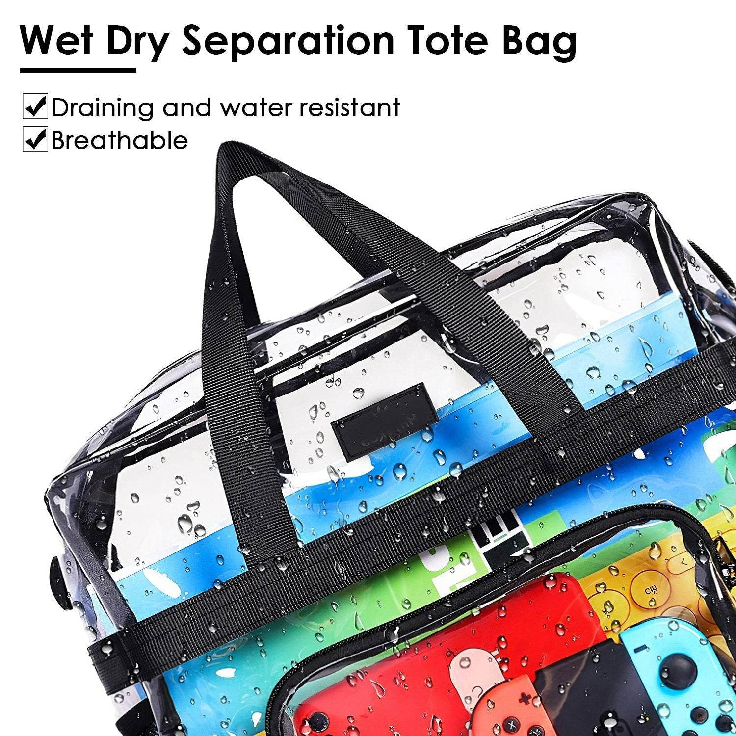 Clear PVC Transparent See through Shoulder Bag Waterproof Picnic Beach Bag