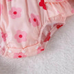 One-piece Romper Pants Bow Headdress Suit Baby girl casual pink romper with head bowtie