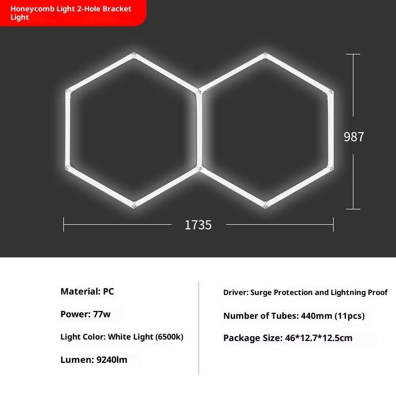 Honeycomb Hexagonal Garage Light 110V, Bracket Mount, Single to Penta Hole Configurations