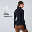 Long Sleeve Workout Tops for Women Halter Neck Zip Up gym top