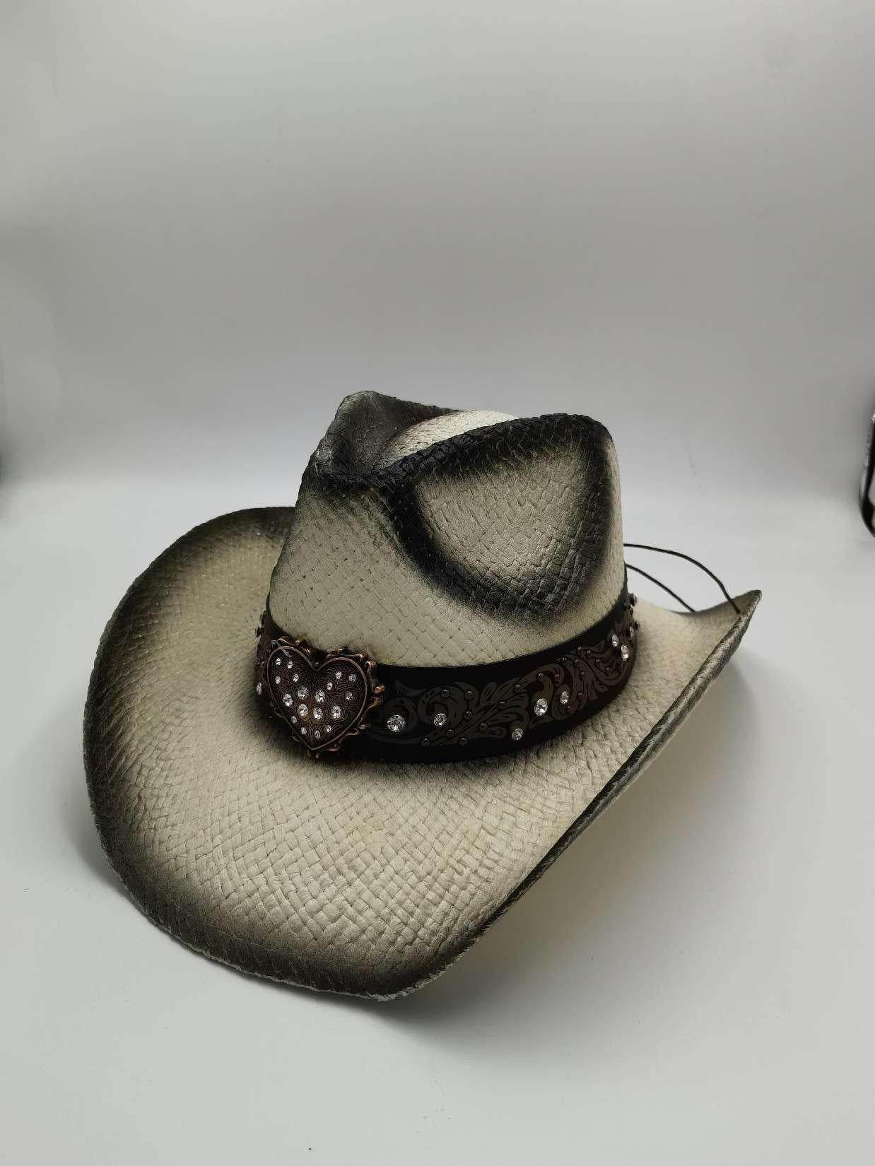 Summer Outdoor Ethnic Style Felt and Straw Cowboy Hat