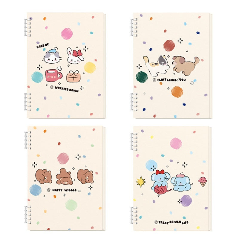A5 Cute Loose-Leaf Notebook – Detachable Coil, Kawaii Cover Designs