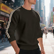 Mens Crew Neck Sweater – Striped Loose Pullover for Casual Wear
