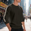 Mens Crew Neck Sweater – Striped Loose Pullover for Casual Wear