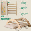 Ensemble d'escalade Montessori 4-en-1 : Triangle de Pikler, arche, planche à glisser et coussin pour les tout-petits (1–3 ans)