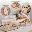 Ensemble d'escalade Montessori 4-en-1 : Triangle de Pikler, arche, planche à glisser et coussin pour les tout-petits (1–3 ans)