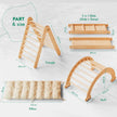 4in1 Montessori Climbing Set: Triangle Ladder + Climbing Arch + Slide Board + Cushion Beige