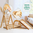 4in1 Montessori Climbing Set: Triangle Ladder + Climbing Arch + Slide Board + Cushion Beige