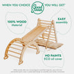 4in1 Montessori Climbing Set: Triangle Ladder + Climbing Arch + Slide Board + Cushion Beige