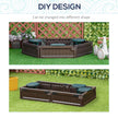 Outsunny Sandbox for Kids with Cover DIY Sandpit Outdoor Play 3 Seats Bottom Liner Backyard