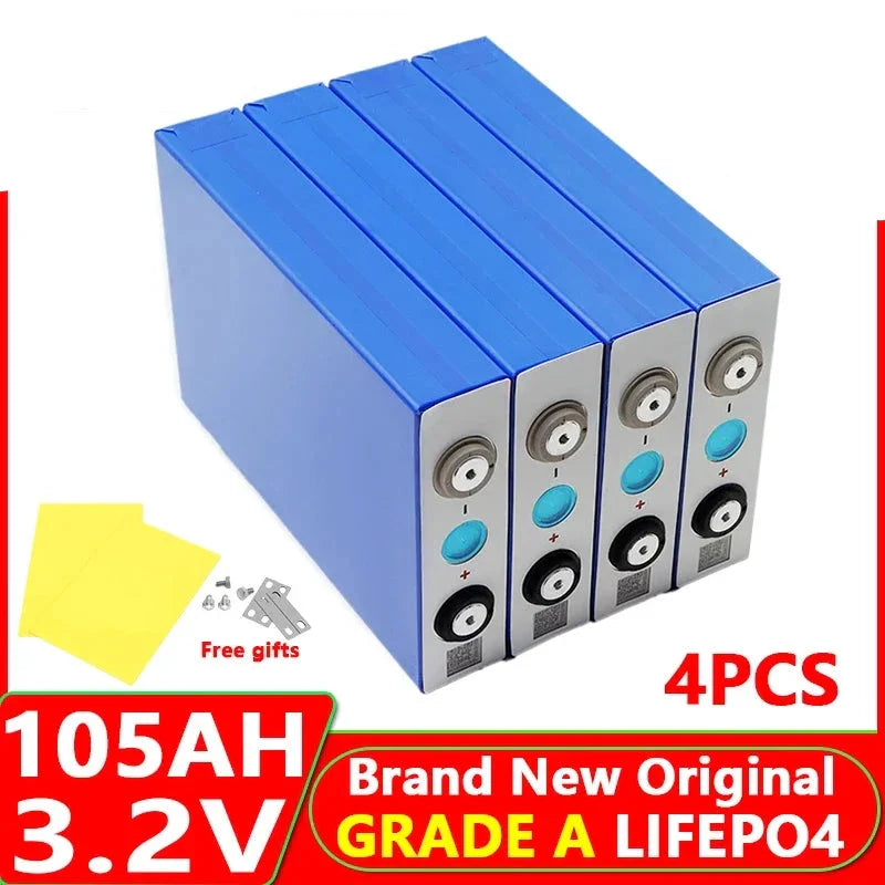 4pcs LiFePO4 32-320Ah Battery 3.2V -  12v/24v