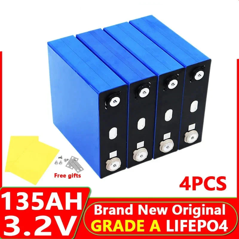 4pcs LiFePO4 32-320Ah Battery 3.2V -  12v/24v