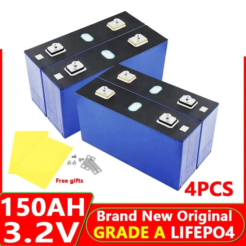 4pcs LiFePO4 32-320Ah Battery 3.2V -  12v/24v