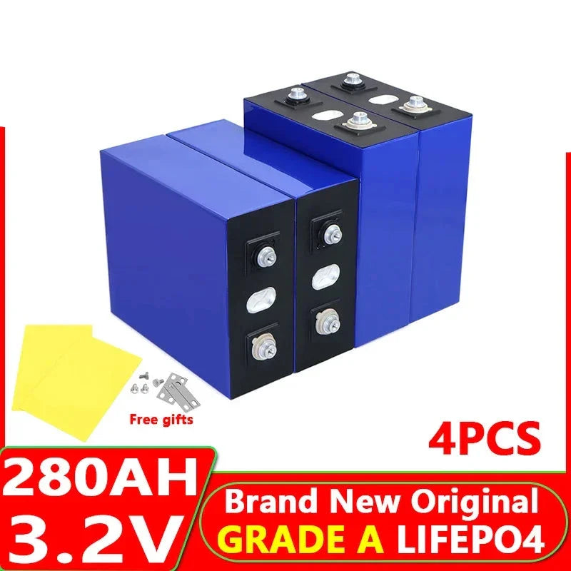 4pcs LiFePO4 32-320Ah Battery 3.2V -  12v/24v