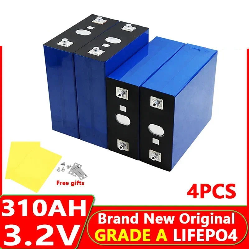 4pcs LiFePO4 32-320Ah Battery 3.2V -  12v/24v