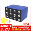 4pcs LiFePO4 32-320Ah Battery 3.2V -  12v/24v