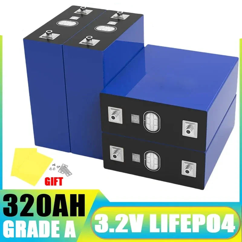 4pcs LiFePO4 32-320Ah Battery 3.2V -  12v/24v