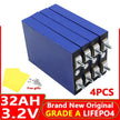 4pcs LiFePO4 32-320Ah Battery 3.2V -  12v/24v