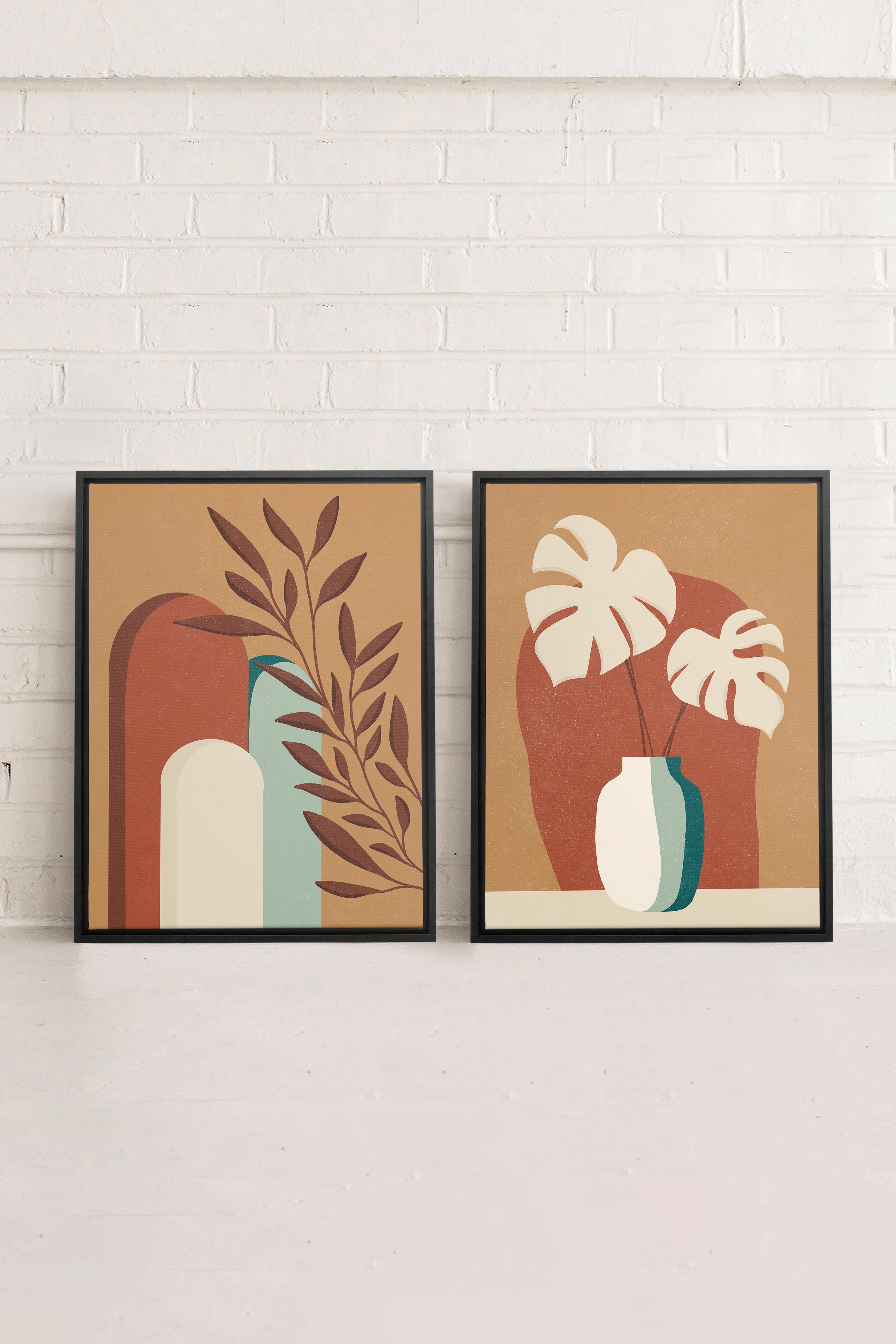 TERRACOTTA OASIS (2 Oeuvres sur toile étirée)