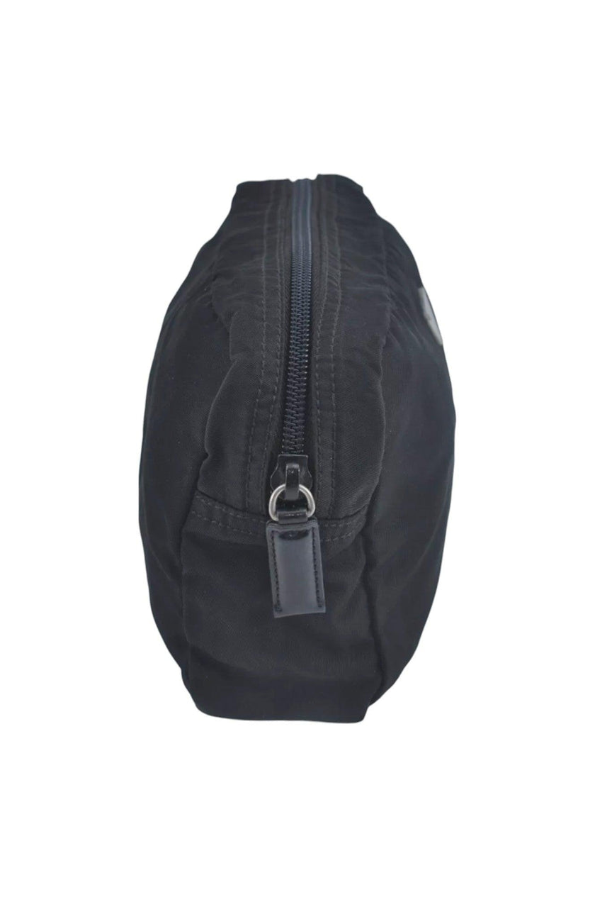 PRADA Nylon Leather Pouch Purse Black 3978K
