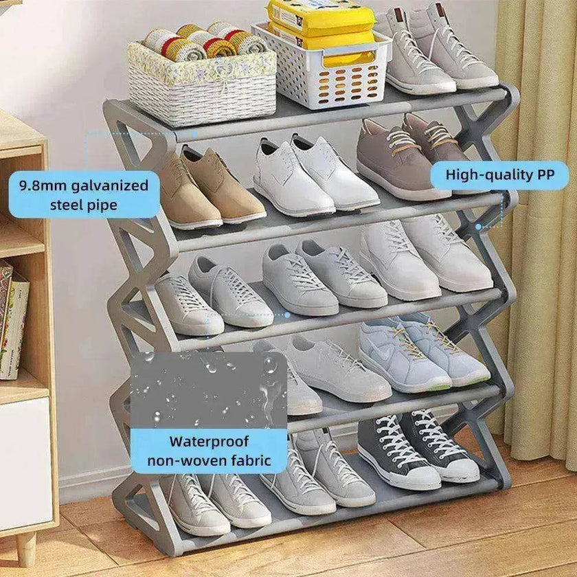 5 Tier X shaped Simple & stylish Shoe Rack Storage