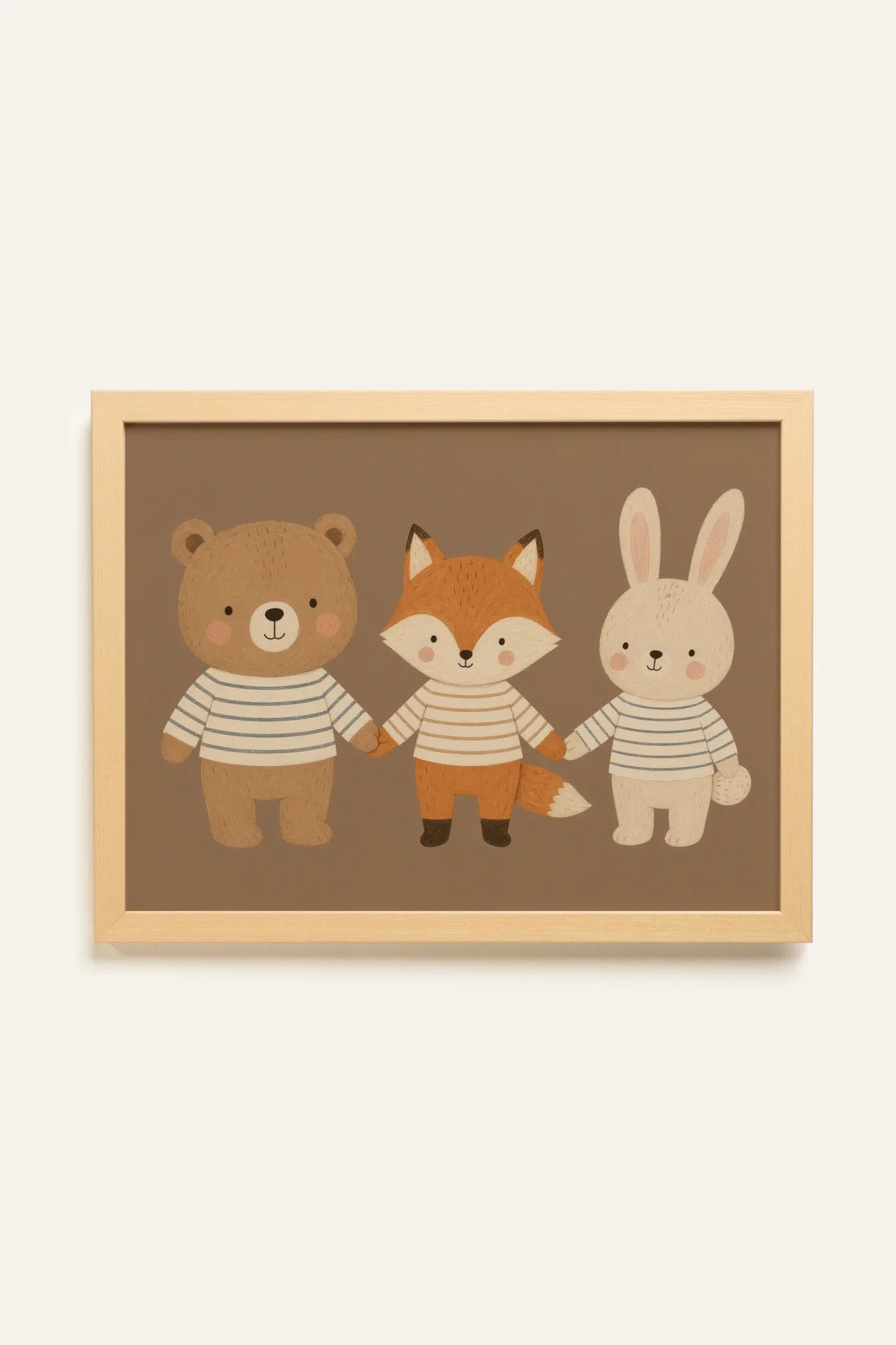BEST FRIENDS TRIO, Oeuvre sur toile rigide, encadré Naturel Clair (collective)