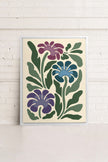 MYSTIC AZURE BLOOMS, Oeuvre sur toile étirée
