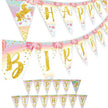 Birthday Party Decorations Banner Set – Colorful Pull Flag & Bunting Kit