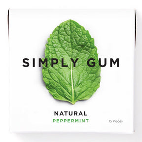 Simply Gum - Peppermint Natural Chewing Gum (15pc)
