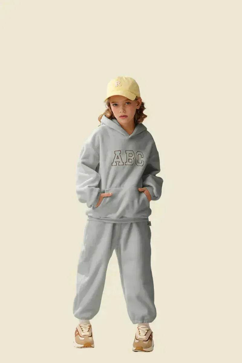 Children  Unisex Sports Brushed Hoody Trousers Suit Unisex Hoodie two piece for kids