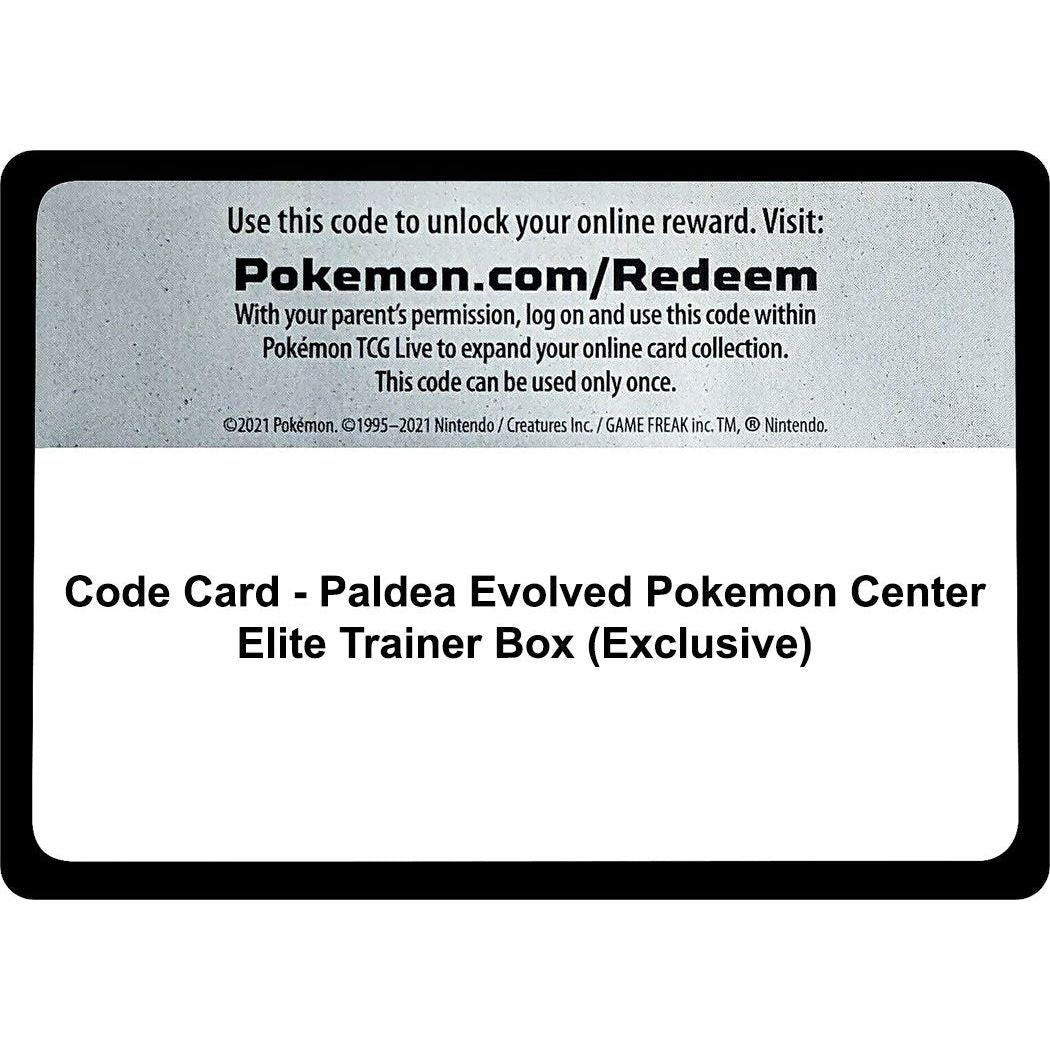 Code Card - Paldea Evolved Pokemon Center Elite Trainer Box (Exclusive) (PAL)