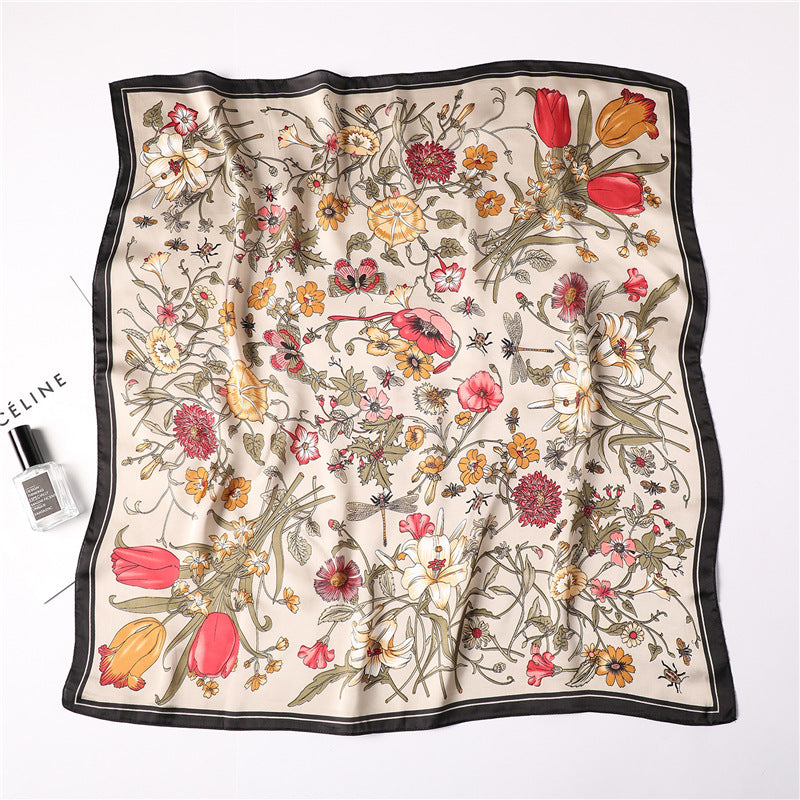 Women's Decorative Silk-Style Square Scarf 70x70cm – 15 Prints Canada USA
